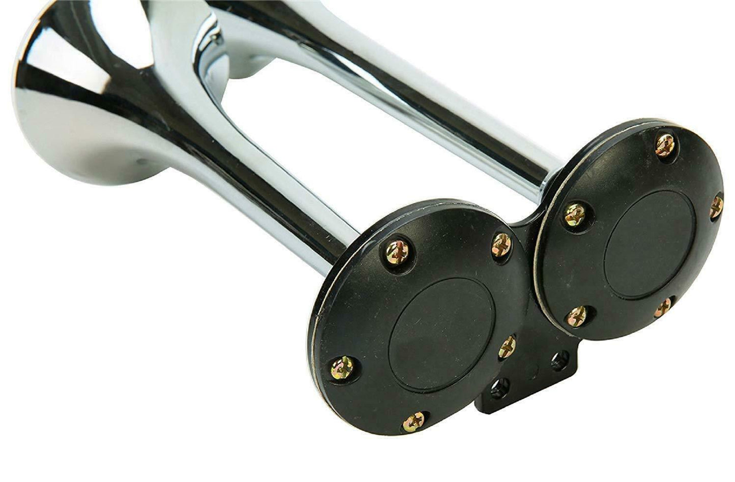 Dual Trumpet Air Horn, 150dB Loud Metal Train Horn Kit with Compressor for Trucks, Cars and Boats, Weather-Resistant