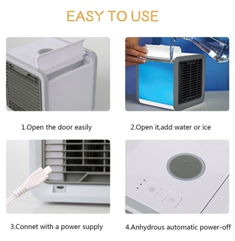 Personal Evaporative Air Cooler and Humidifier with 500ml Tank, USB Desk Fan for Home & Office