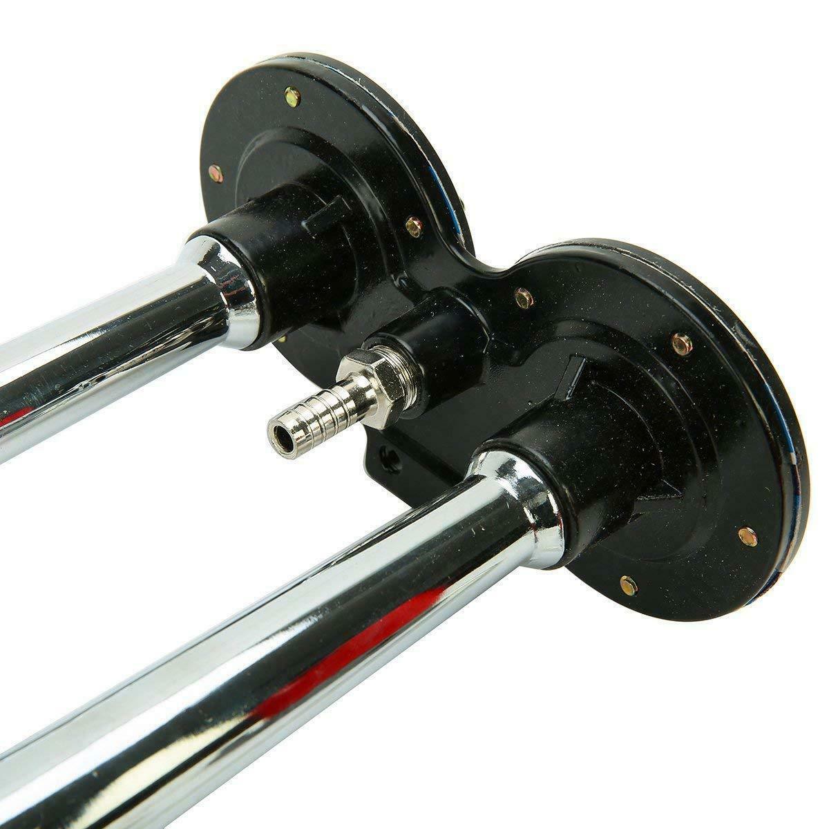 Dual Trumpet Air Horn, 150dB Loud Metal Train Horn Kit with Compressor for Trucks, Cars and Boats, Weather-Resistant