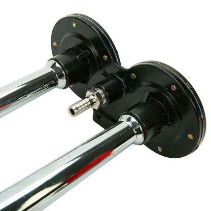 Dual Trumpet Air Horn, 150dB Loud Metal Train Horn Kit with Compressor for Trucks, Cars and Boats, Weather-Resistant
