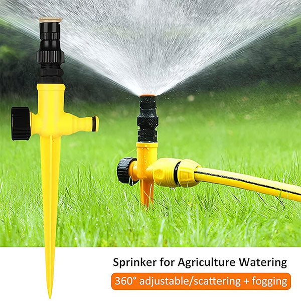 Adjustable Garden Sprinkler, 360-Degree Rotating Lawn Sprinkler with Adjustable Spray for Yard, Garden and Flower Beds