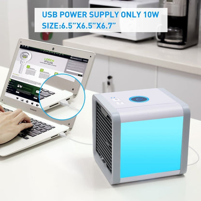 Personal Evaporative Air Cooler and Humidifier with 500ml Tank, USB Desk Fan for Home & Office