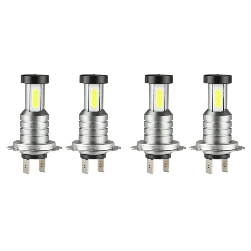 H7 LED Headlight Bulb Kit, 4 Pack 220W Super Bright White LED Headlights for Night and All-Weather Driving