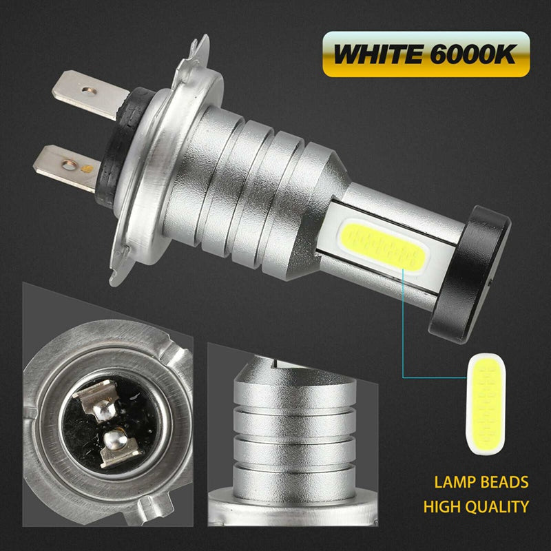 H7 LED Headlight Bulb Kit, 4 Pack 220W Super Bright White LED Headlights for Night and All-Weather Driving