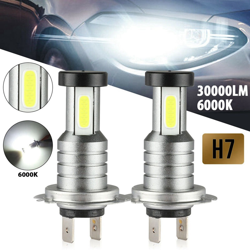 H7 LED Headlight Bulb Kit, 4 Pack 220W Super Bright White LED Headlights for Night and All-Weather Driving