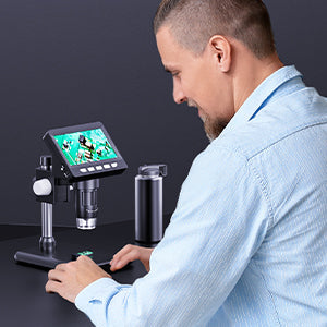 Digital Soldering Microscope, 4.3-Inch 1080P Coin and Circuit Board Microscope with 50X-1000X Zoom and LED Lights