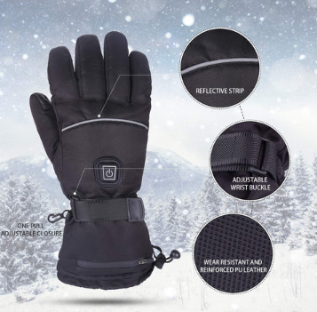 Rechargeable Heated Gloves, 2 Pairs Electric Battery Hand Warmer Gloves with 3 Heat Settings for Skiing, Fishing & Work
