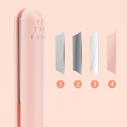 2-in-1 Straightening and Curling Hair Styler, Adjustable Temperature Flat Iron and Curling Wand with Rotating Cord