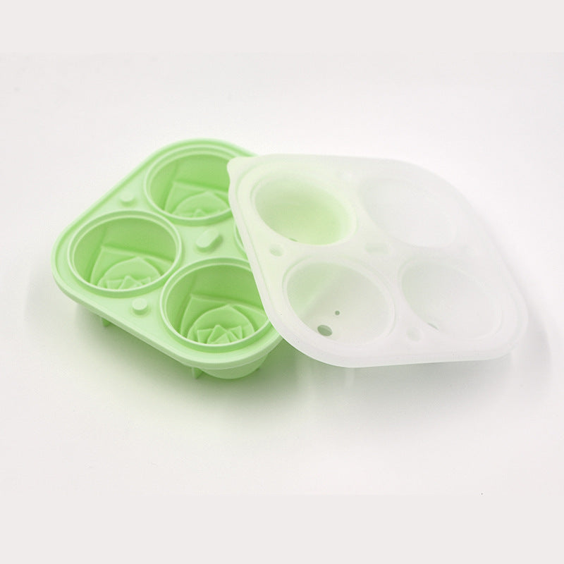 Push-Button Ice Cube Tray, 2-Stage Ice Cube Maker Mold with Lid and Storage Bin, Easy-Release Stackable, 2 Colors