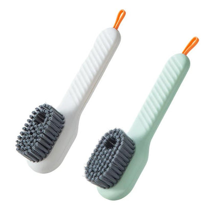 Soap-Dispensing Shoe Brush, 2 Pack Cleaning Brush with Refillable Liquid Handle for Sneakers, Boots & Scrubbing