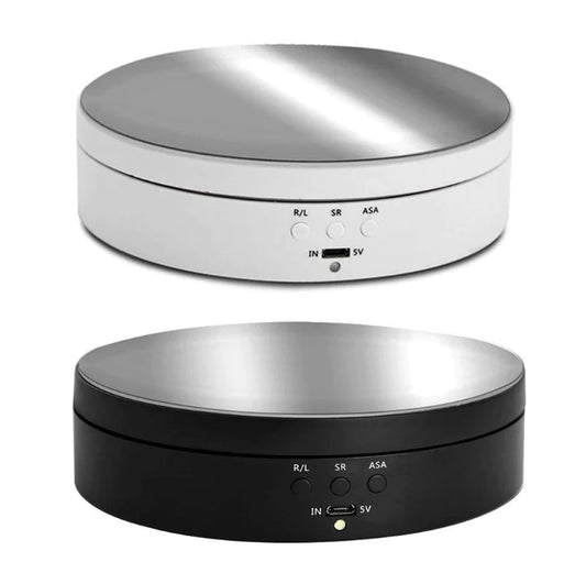 Motorized Rotating Display Stand, 360-Degree Turntable for Product Photography, Jewelry and Collectibles, 2 Colors