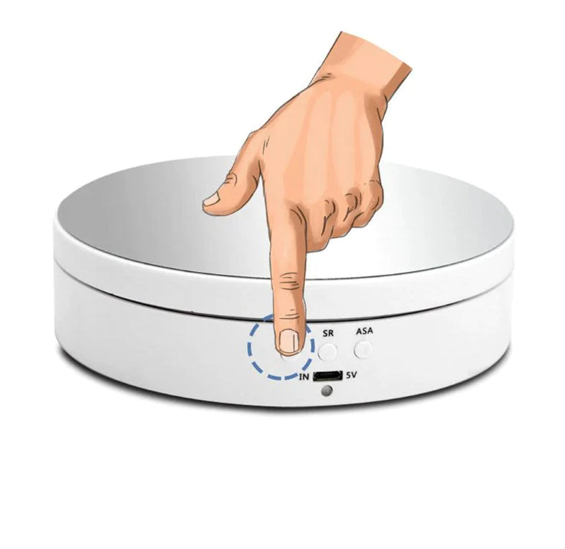 Motorized Rotating Display Stand, 360-Degree Turntable for Product Photography, Jewelry and Collectibles, 2 Colors