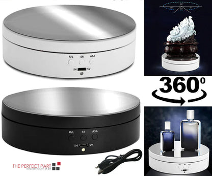 Motorized Rotating Display Stand, 360-Degree Turntable for Product Photography, Jewelry and Collectibles, 2 Colors