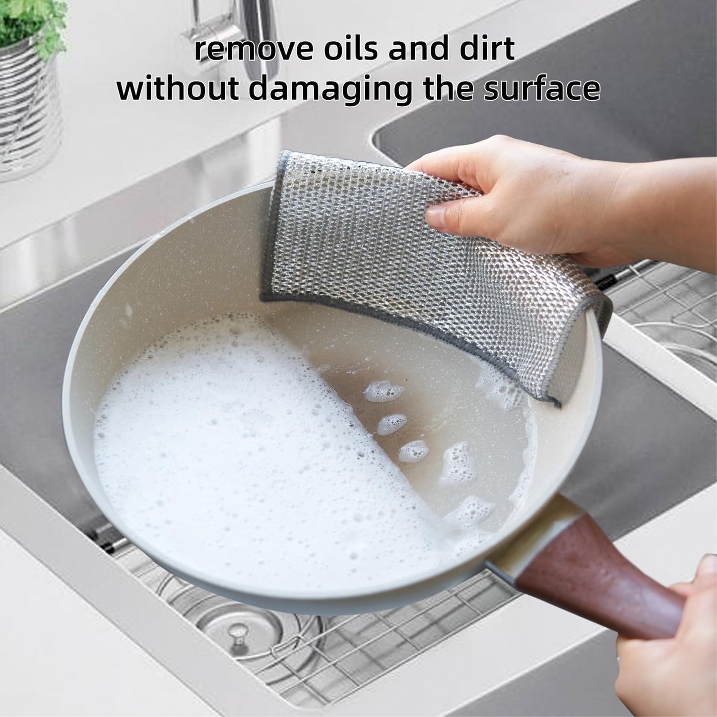Steel Wire Cleaning Cloths, 20 Pack Double-Layer Metal Scrubber Dishcloths for Pots, Pans and Non-Stick Cookware