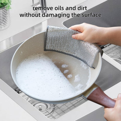 Steel Wire Cleaning Cloths, 20 Pack Double-Layer Metal Scrubber Dishcloths for Pots, Pans and Non-Stick Cookware