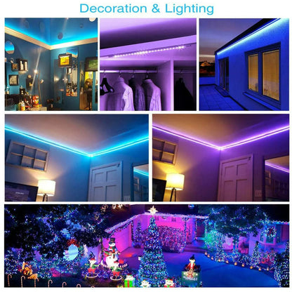 LED Strip Light, 32ft 300 LED Color-Changing Strip with 44-Key Remote and 16 Colors for Bedroom, Gaming & Parties
