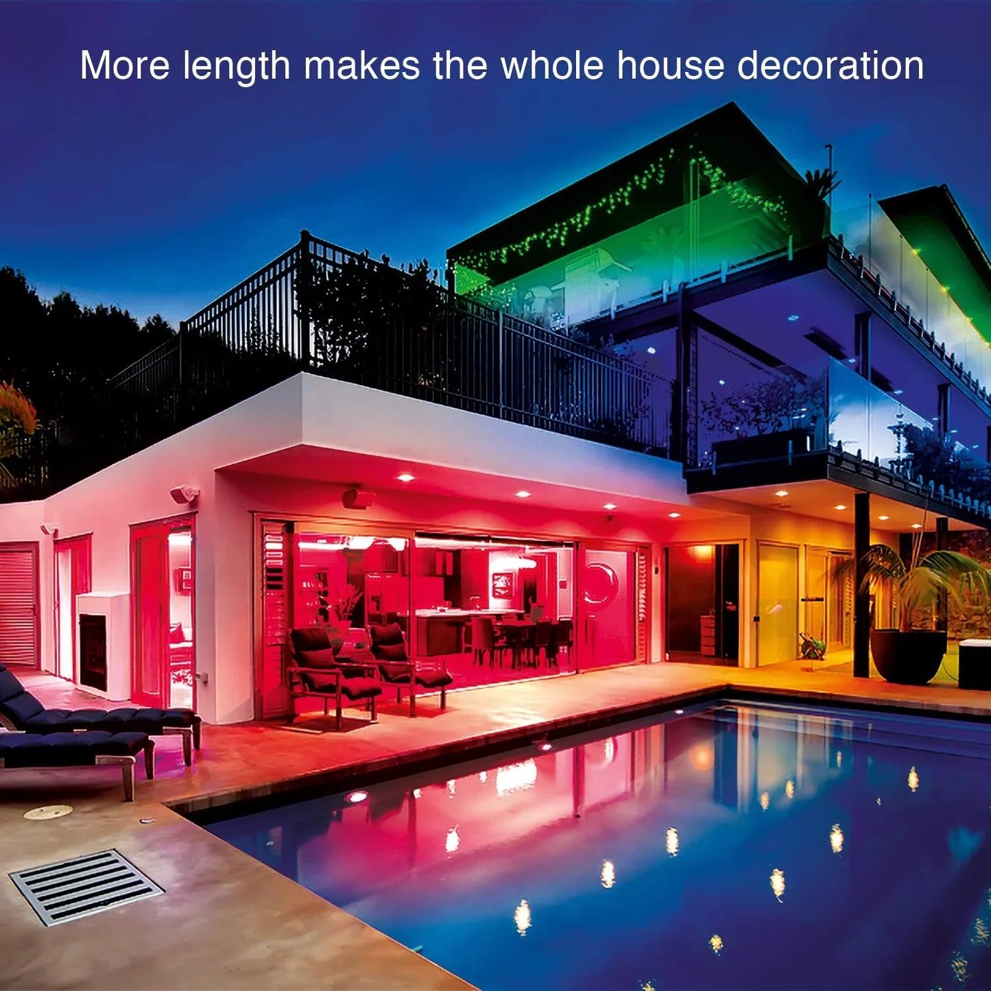 LED Strip Light, 32ft 300 LED Color-Changing Strip with 44-Key Remote and 16 Colors for Bedroom, Gaming & Parties