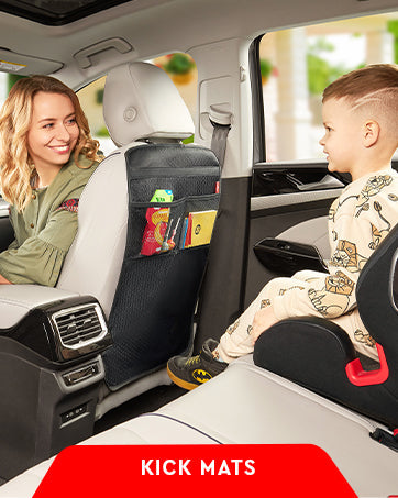 Car Backseat Organizer, 2 Pack Back Seat Storage with 9 Pockets and Tablet Holder, Kick Mat Protector for Kids & Travel