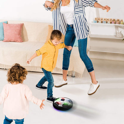 Light-Up Hover Soccer Ball, 2 Pack LED Air-Powered Floating Football with Foam Bumper for Indoor Play, Kids & Toddlers