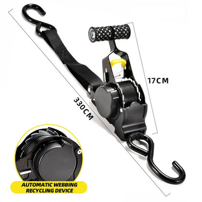 Retractable Ratchet Straps, 2 Pack Self-Winding Tie-Down Straps for Roof Rack, Trailer, Truck Bed and Cargo