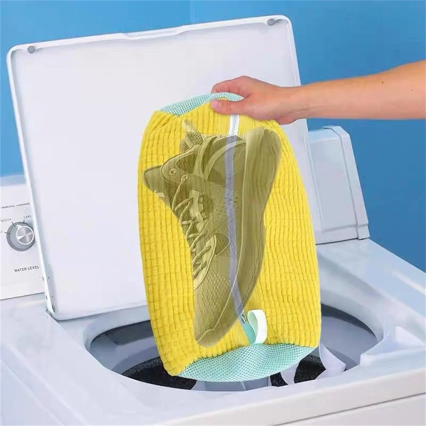 Shoe Washing Bag, 2 Pack Reusable Mesh Sneaker Wash Bags for Washing Machine with Hanging Hook, Protects Drum