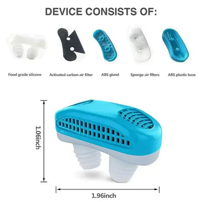 2-in-1 Anti-Snore Nose Clip, Reusable Silicone Nasal Vents with Air Filter for Sleep, Travel & Home, 3 Colors