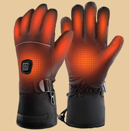 Rechargeable Heated Gloves, 2 Pairs Electric Battery Hand Warmer Gloves with 3 Heat Settings for Skiing, Fishing & Work
