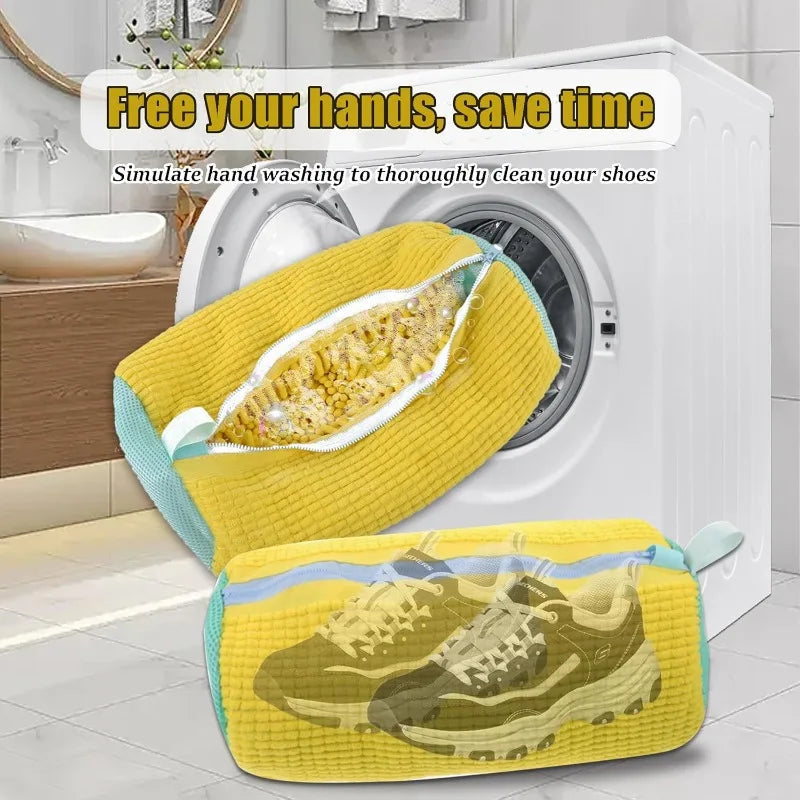 Shoe Washing Bag, 2 Pack Reusable Mesh Sneaker Wash Bags for Washing Machine with Hanging Hook, Protects Drum