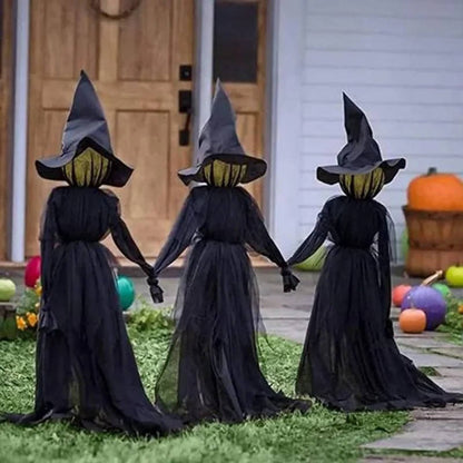 Sound-Activated Witch Decorations, 3-Piece Light-Up Talking Halloween Witches for Indoor and Outdoor Yard Decor