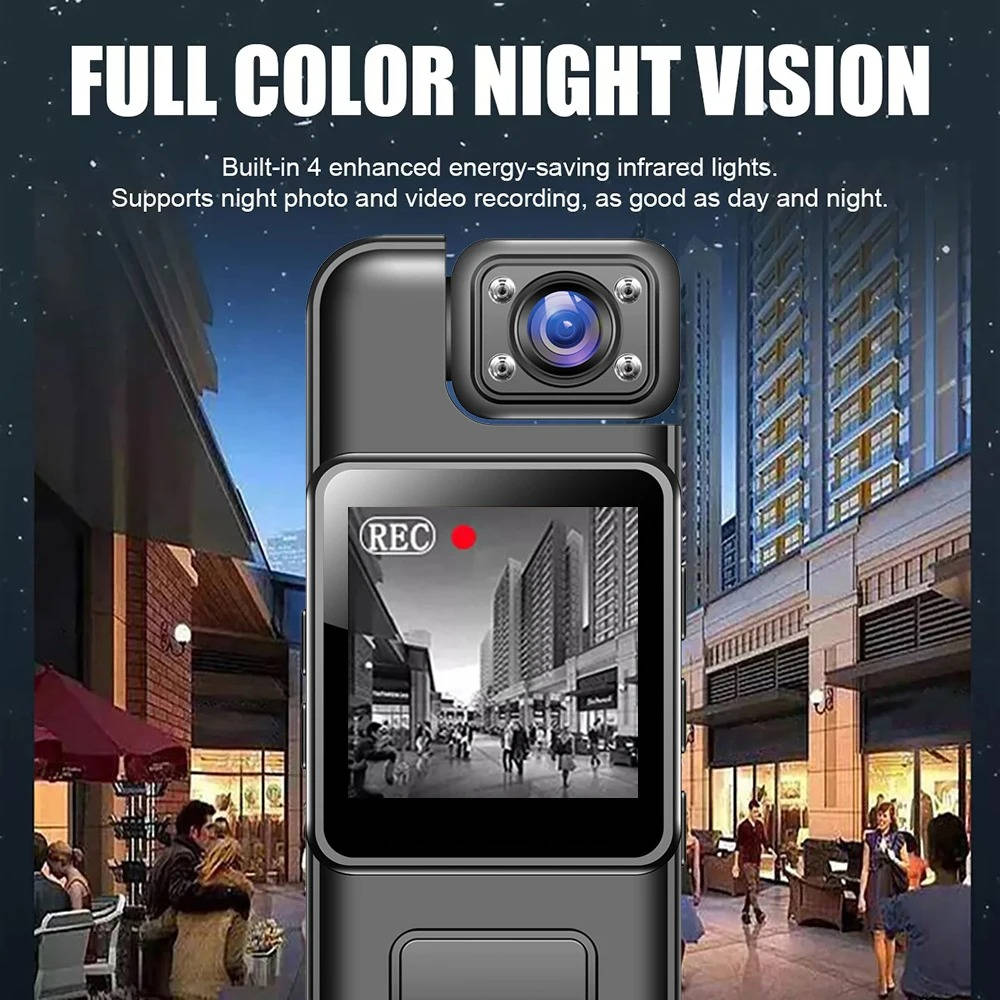 4K Mini Body Camera, Wearable WiFi Pocket Cam with 180-Degree Lens for Commuting, Walks and Documentation