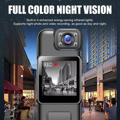 4K Mini Body Camera, Wearable WiFi Pocket Cam with 180-Degree Lens for Commuting, Walks and Documentation