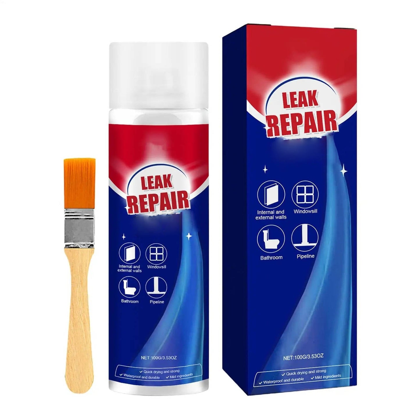 Waterproof Sealant Spray, 2 Pack Flexible Rubberized Leak Seal Spray for Roof, Gutter, Tile & Concrete Crack Repair