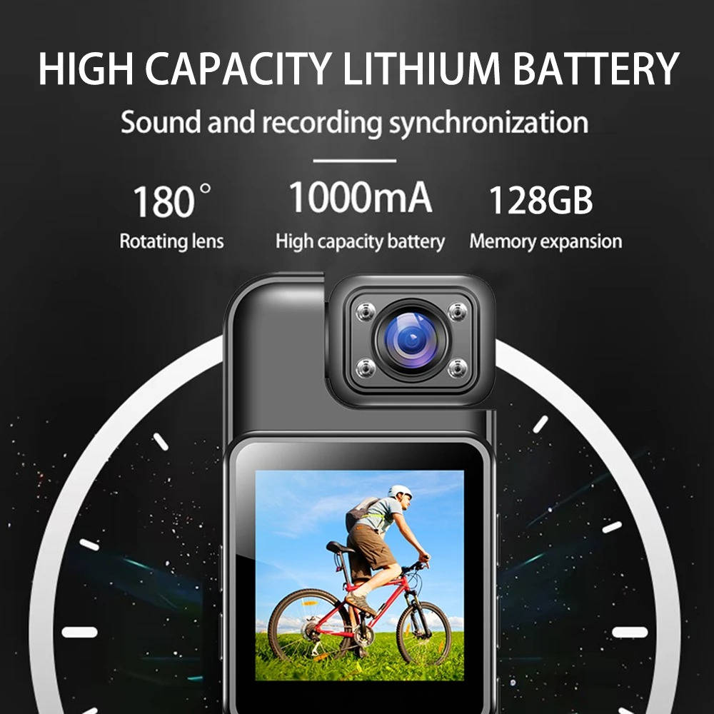 4K Mini Body Camera, Wearable WiFi Pocket Cam with 180-Degree Lens for Commuting, Walks and Documentation