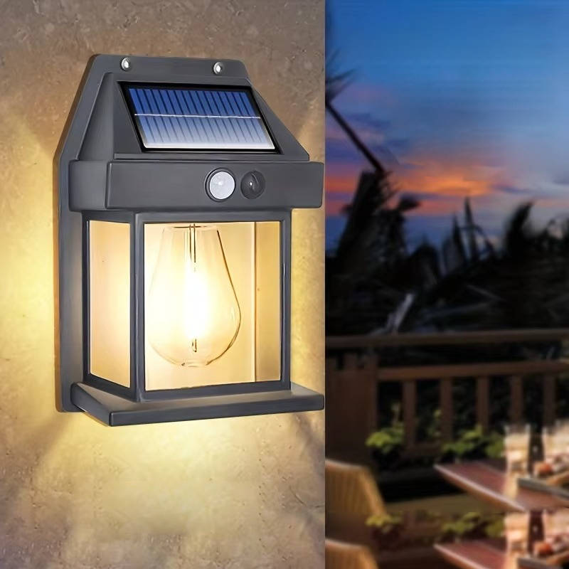 Solar Motion Sensor Wall Light, 2 Pack 600 Lumen Outdoor Waterproof Security Light with 3 Modes for Walls & Walkways