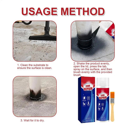 Waterproof Sealant Spray, 2 Pack Flexible Rubberized Leak Seal Spray for Roof, Gutter, Tile & Concrete Crack Repair