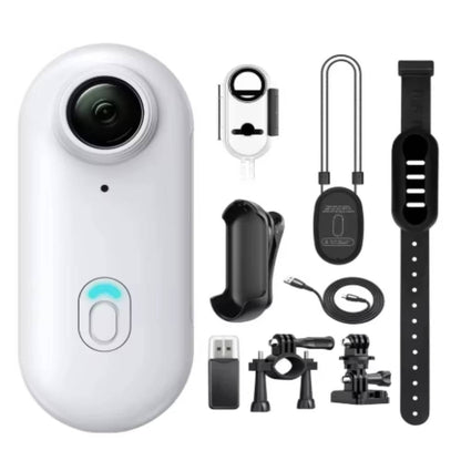 4K Action Camera, Mini Wearable Body Cam with Magnetic Mount and Clip for Cycling, POV Vlogging and Sports, 2 Colors