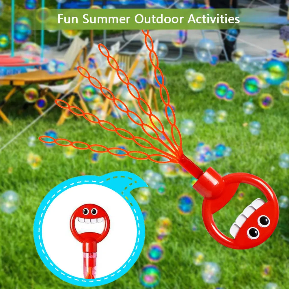 Smiling Face Bubble Wand, 32-Hole Big Bubble Maker for Kids and Adults, Outdoor Party and Backyard Play Toy