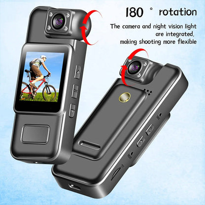 4K Mini Body Camera, Wearable WiFi Pocket Cam with 180-Degree Lens for Commuting, Walks and Documentation