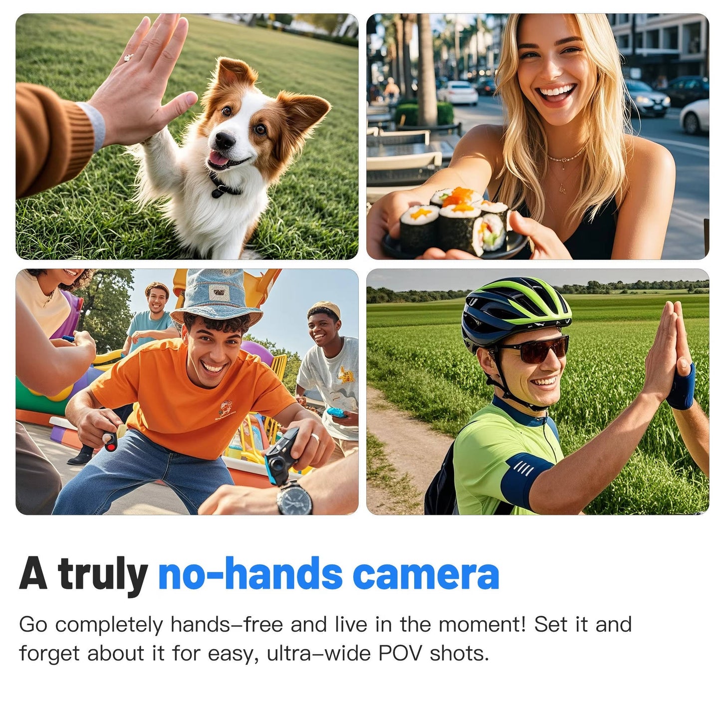 4K Action Camera, Mini Wearable Body Cam with Magnetic Mount and Clip for Cycling, POV Vlogging and Sports, 2 Colors