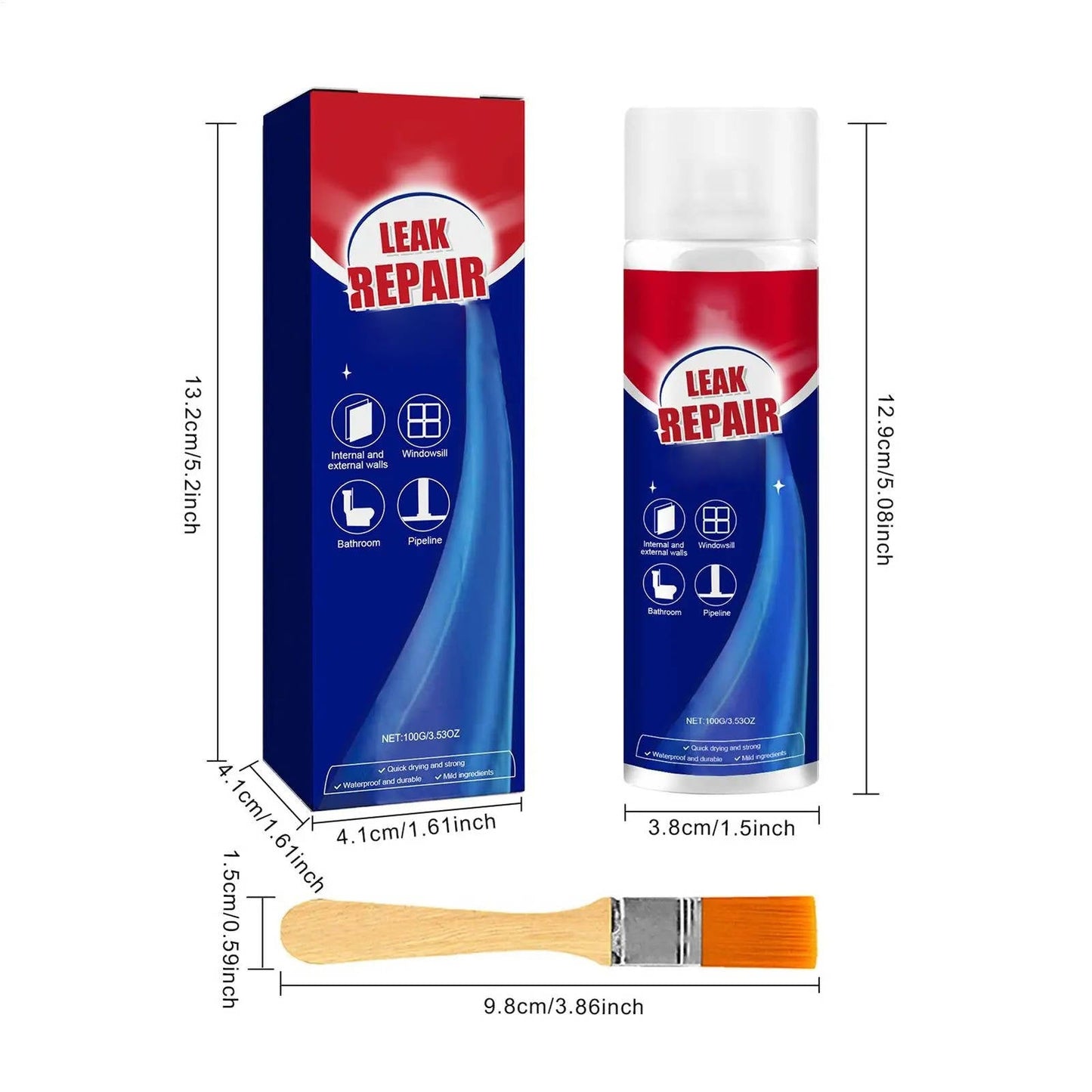 Waterproof Sealant Spray, 2 Pack Flexible Rubberized Leak Seal Spray for Roof, Gutter, Tile & Concrete Crack Repair