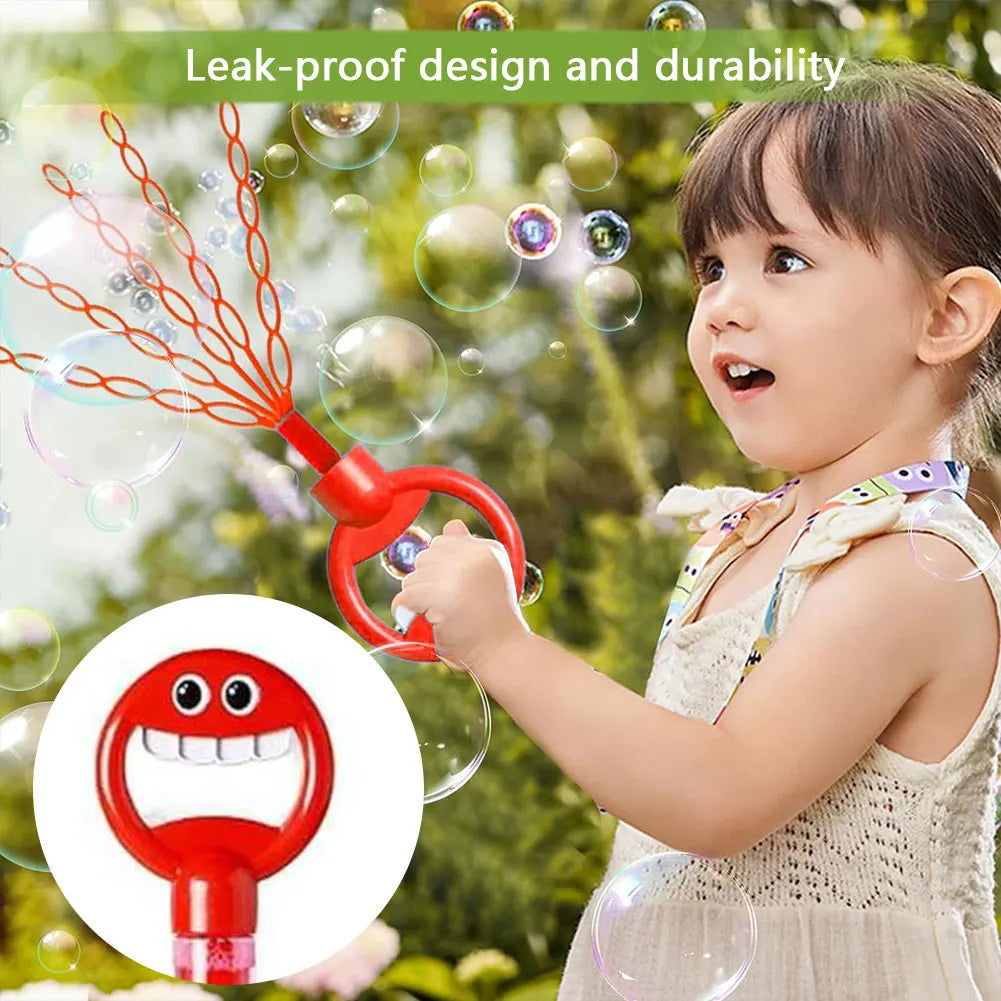 Smiling Face Bubble Wand, 32-Hole Big Bubble Maker for Kids and Adults, Outdoor Party and Backyard Play Toy