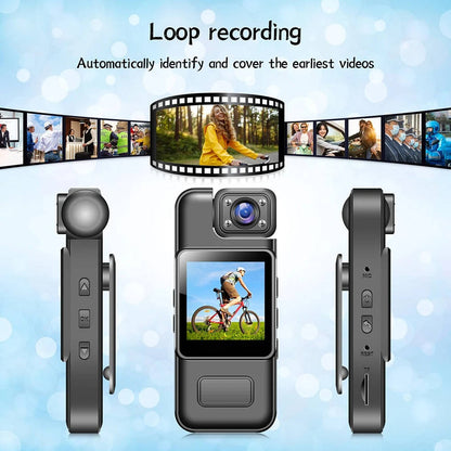 4K Mini Body Camera, Wearable WiFi Pocket Cam with 180-Degree Lens for Commuting, Walks and Documentation