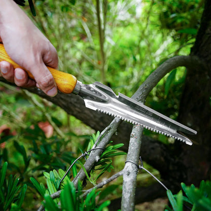 5-in-1 Stainless Steel Weed Puller, Hand Weeding Tool with Digger and Transplanter for Garden and Flower Beds