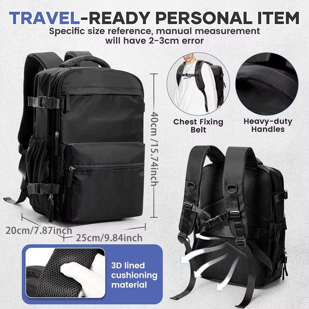 Compression Travel Backpack with Electric Pump, Expandable Vacuum Carry-On Bag with 17-Inch Laptop Compartment, 6 Colors