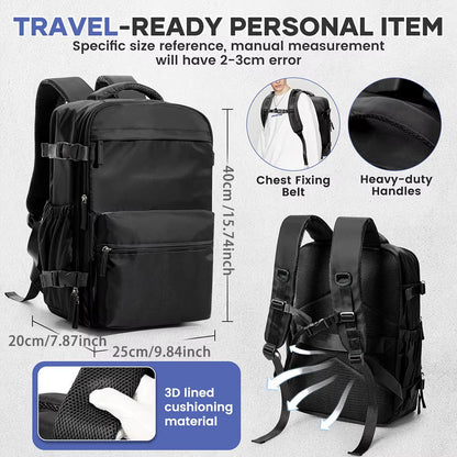 Compression Travel Backpack with Electric Pump, Expandable Vacuum Carry-On Bag with 17-Inch Laptop Compartment, 6 Colors