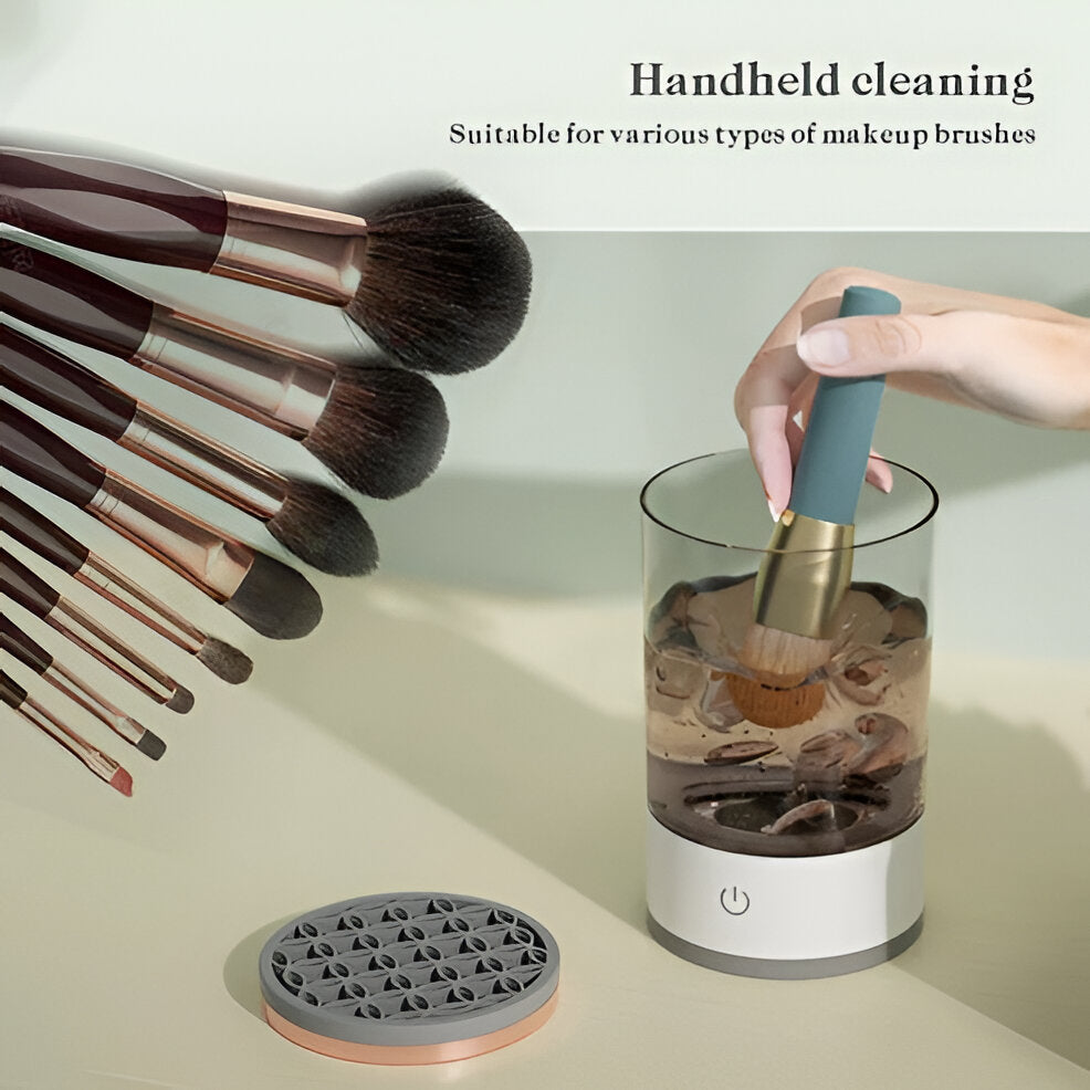 Electric Makeup Brush Cleaner, Automatic UV Sterilizing Brush Washer and Dryer for Cosmetic Brushes, Vanity Cleaner