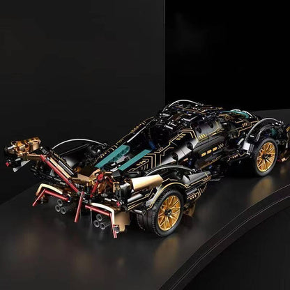 1690-Piece V12 Model Car Building Blocks Set, Building Bricks Kit with Working Suspension and Steering for Teens & Adults