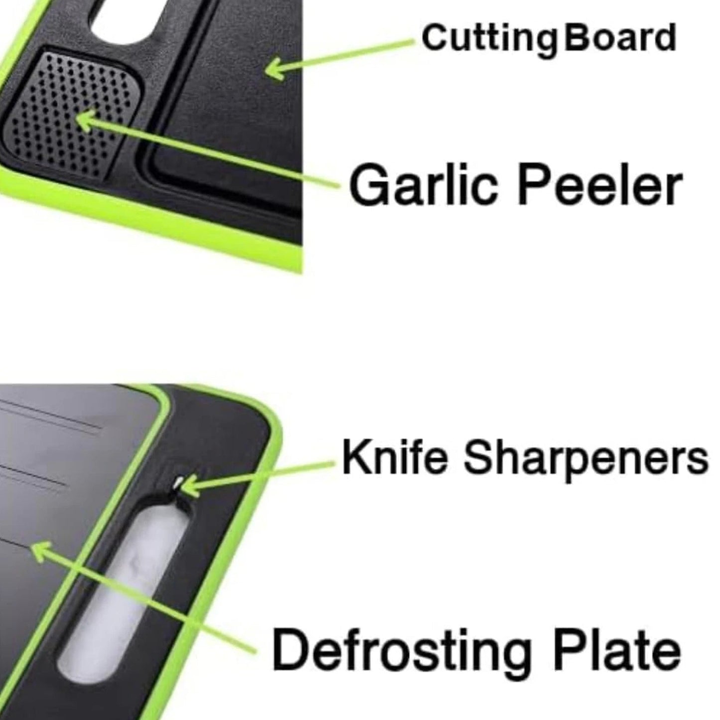 4-in-1 Cutting Board with Defrosting Tray, Chopping Board with Fast Meat Thaw Plate for Kitchen Prep, 2 Sizes