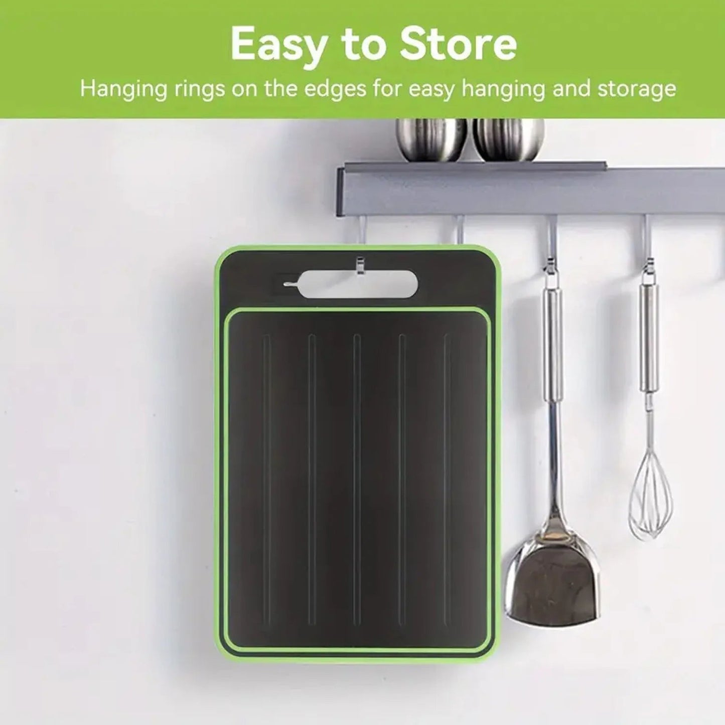 4-in-1 Cutting Board with Defrosting Tray, Chopping Board with Fast Meat Thaw Plate for Kitchen Prep, 2 Sizes