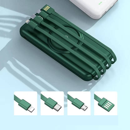 20000mAh Portable Power Bank with Built-In Cables, Wireless Charging Battery Pack with Display for Phone & Laptop, 3 Colors